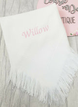 Load image into Gallery viewer, Personalised Baby Shawl Blanket Christening Shawl
