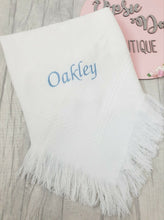 Load image into Gallery viewer, Personalised Baby Shawl Blanket Christening Shawl