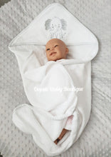 Load image into Gallery viewer, Baby Towel Hooded Grey Elephant
