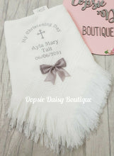 Load image into Gallery viewer, Personalised Christening Ribbon Shawl Blanket