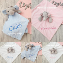 Load image into Gallery viewer, Personalised Baby Comforter Elephant Baby Blanket - Embroidered Design