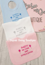 Load image into Gallery viewer, Party My Room 2am Bring A Bottle Embroidered Baby Bib