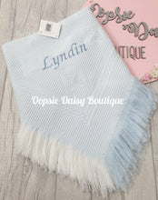 Load image into Gallery viewer, Personalised Baby Shawl Blanket Christening Shawl