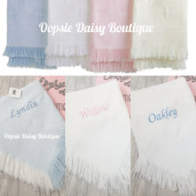 Load image into Gallery viewer, Personalised Baby Shawl Blanket Christening Shawl