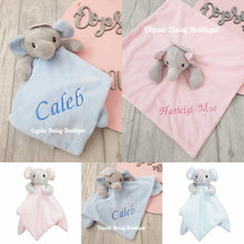 Load image into Gallery viewer, Personalised Baby Comforter Elephant Baby Blanket - Embroidered Design