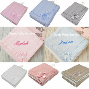 Personalised Baby Blanket Deluxe Supersoft Cosy Sherpa Back