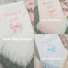 Load image into Gallery viewer, Baby Shawl Blanket with Ribbon Mummy&#39;s/Daddy&#39;s Boy/Girl