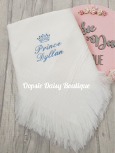 Load image into Gallery viewer, Personalised Baby Shawl Blanket with Crown/Tiara