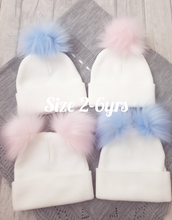Load image into Gallery viewer, Baby Knitted Hats Boys Girls Pom Pom Hats Sizes Newborn upto 6yrs