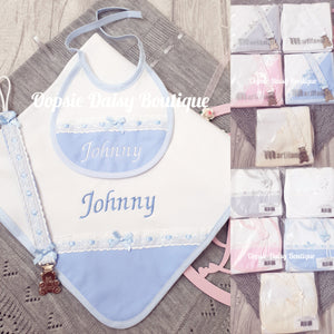 Personalised Spanish Baby Gift Set 3 Piece with Dummy Clip
