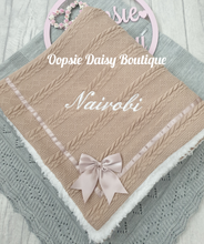 Load image into Gallery viewer, Personalised Baby Blanket Deluxe Supersoft Cosy Sherpa Back