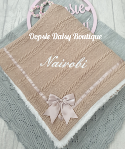 Personalised Baby Blanket Deluxe Supersoft Cosy Sherpa Back