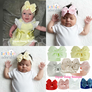 Baby Headband Ribbon Bow Sparkle Headbands 0-12mths