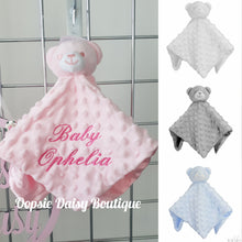 Load image into Gallery viewer, Personalised Baby Comforter Teddy Bear Baby Blanket - Embroidered Design