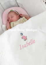 Load image into Gallery viewer, Personalised Jemima Puddle Duck Peter Rabbit Baby Shawl Blanket
